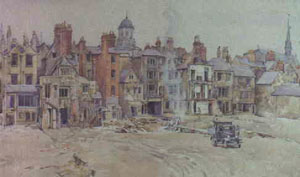 Water colour of the backs of houses nos 35-47 Broad Street