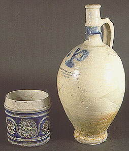 Westerwald Stoneware made from secondary clay associated with Coal Measures (fireclay)